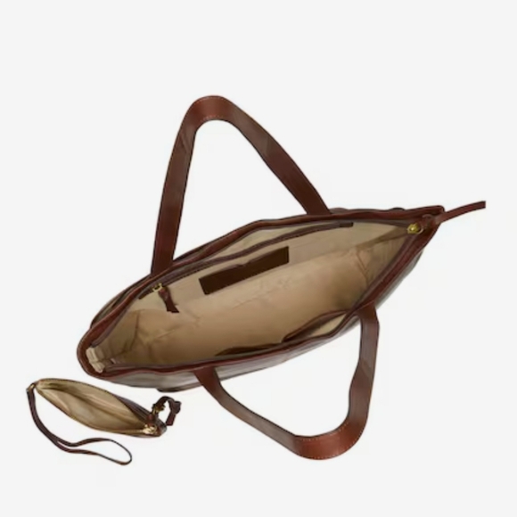 Lucky Brand Kora Leather Zippered Shoulder Bag w/Leather Wristlet Included - Picture 7 of 14